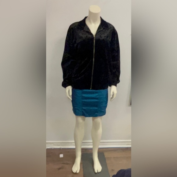 TEDDI VELVET DAMASK FULL ZIPPER TRACK JACKET ELASTIC WAISTBAND AND CUFFS SIZE M - Picture 3 of 10